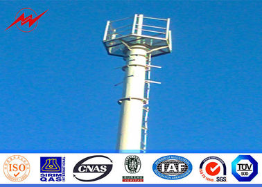 Chiny Conical 90ft Galvanized Mono Pole Tower , Mobile Communication Tower Three Sections dostawca