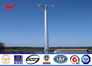 Chiny Steel 100ft Mono Pole Mobile Cell Phone Tower / Tapered / Flanged Steel Poles dostawca