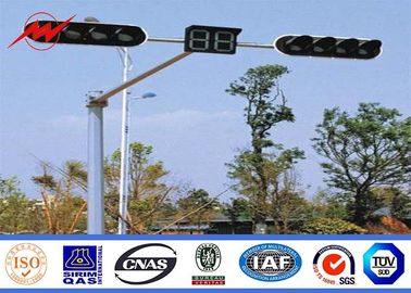 Chiny 6000mm Height Galvanized Traffic Light Signals Columns Single Bracket For Horizontal Mounting dostawca
