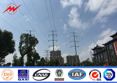 Chiny 6mm Polygonal 60FT Electrical Utility Poles With Cross Arm Corrosion Resistance dostawca