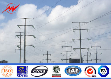 Chiny 9 - 17m Hot Dip Galvanized Electrical Power Pole With Arms ISO 9001 Certificate dostawca