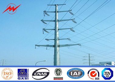Chiny 8KN S500MC Steel Standard 10m Distribution Power Line Pole With 3mm Thickness dostawca