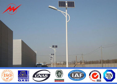 Chiny Q235 Hot Dip Galvanized Street Light Poles 12m With Cross Arm 1.8 Safety Factor dostawca