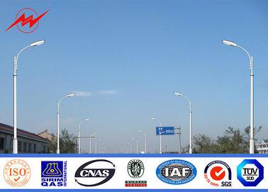 Chiny 12m Q235 Hot Dip Galvanized Street Lamp Pole With Cross Arm 1.8 Safety Factor dostawca