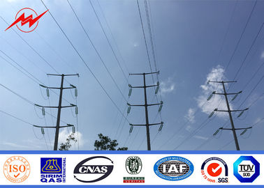 Chiny 10m-20m Galvanised Steel Power Poles / Electric Transmission Line Poles Round Shape dostawca