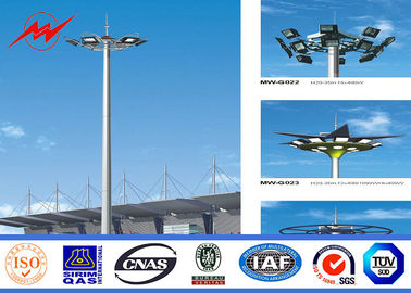 Chiny Galvanized Octagonal High Mast Light Pole Single Double / Triple Arm For Stadium dostawca