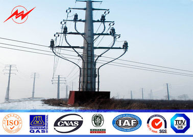 Chiny 14m Octagonal Steel Power Distribution Poles Galvanized Bitumen AWS D1.1 For Transmission Overline dostawca