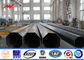 Round 4mm Steel Plate Thickness Galvanized Steel Pole 15m Height Straight Two Sections dostawca