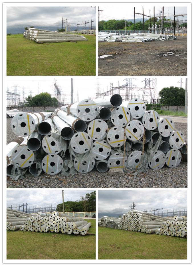 Transmission Line Hot rolled coil Steel Power Pole 33kv 10m / electric utility poles 0