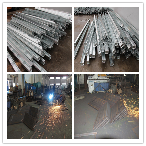 AWS D1.1 16m 6.9kv Power Line Pole / Steel Utility Poles For Mining Industry 0