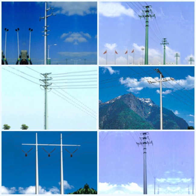 1250 Dan 15M Height Conical Electric Power Pole 5mm Thickness ASTM A123 Galvanization Standard 1