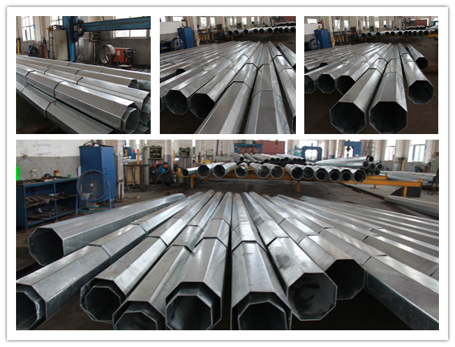 10 M 500dan Galvanized Steel Utility Pole 110kv Metal Light Pole 0