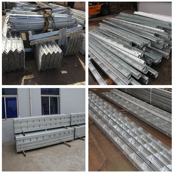 69 kv Octagonal Electrical Galvanized Steel Pole With Galvanized Steel Cross Arms 1
