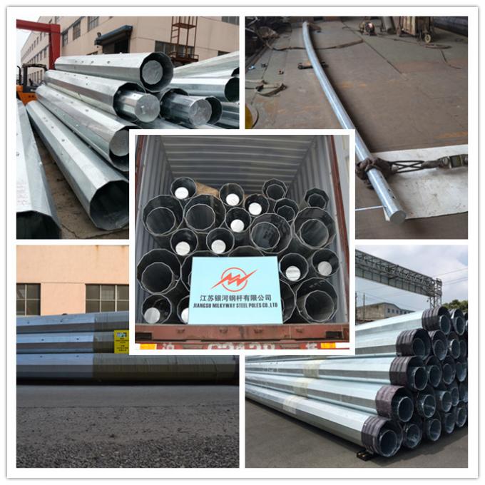 Tubular / Lattice Galvanized Steel Pole For Power Transmission Line Project 1