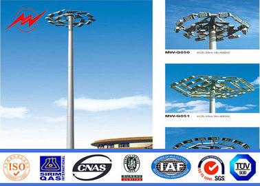 Chiny HDG galvanized Power pole High Mast Pole with 400w HPS lanterns dostawca