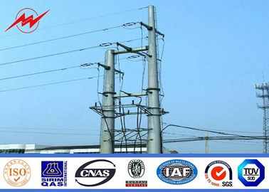 Chiny 132 KV 15m Galvanized Steel Power Transmission Poles With Cross Arm 12 Side dostawca