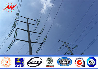 Chiny 100KV Electric Transmission Line Steel Galvanized Pole , Electrical Power Poles dostawca