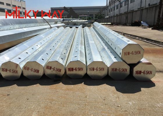 Chiny Gorąco połączony galwanizowany słup zasilania elektrycznego do przesyłania energii z dostosowaną wysokością dostawca