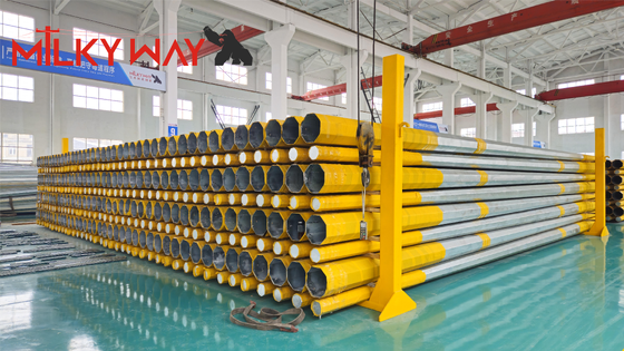 Jakość  High-Strength Q460 Octagonal Hot-Dip Galvanized Steel Pole for 69kV Power Transmission Lines fabryka