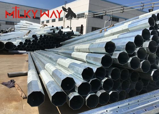 11M 8KN Galwanizowana stalowa rurowaty słup teleskopiczny z bitumem 450mpa Wydajność wydajności dostawca