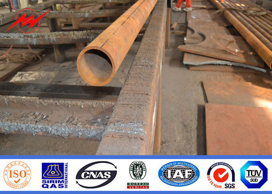 Drążek ze stali ocynkowanej z pojedynczym ramieniem o długości 11m do oświetlenia parku