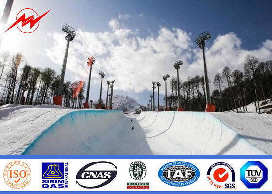 Okrągły maszt o wysokości 35 m do oświetlenia parku z systemem podnoszenia