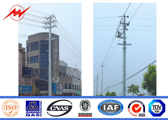 Outdoor Polygonal Q345 Material 30FT Electric Power Pole 1 Section