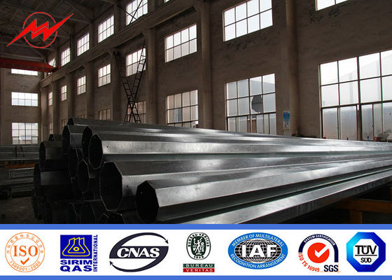 40ft Q345 Bitumen Electrical Power Pole For Power Transmission