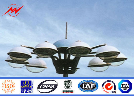 Soccer field 30 meter galvanized High Mast Pole with lifting system