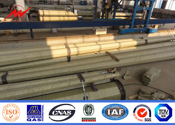 Round 20M 12KN Steel Utility Pole for Electrical Power Transmission with Cross Arm