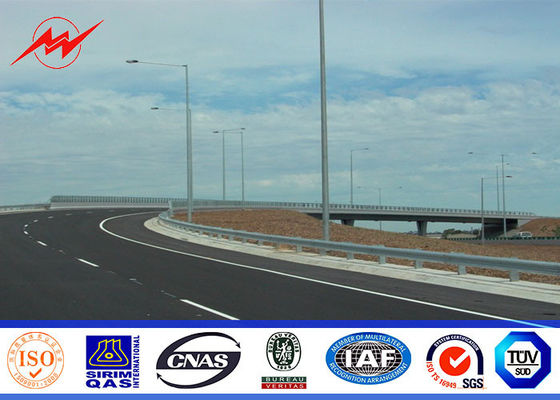 7m height solar street light poles galvanized for street highway lighting