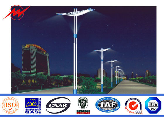 HDG 3mm Painting Galvanized Steel Pole One Section for Road Lighting