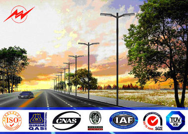 Round / Octagonal 8m Hot Dip Galvanized Street Light Poles With 30w LED