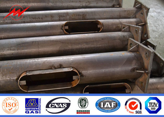 6m Hot Dip Galvanized Single Arm Street Light Poles For Road Lighting