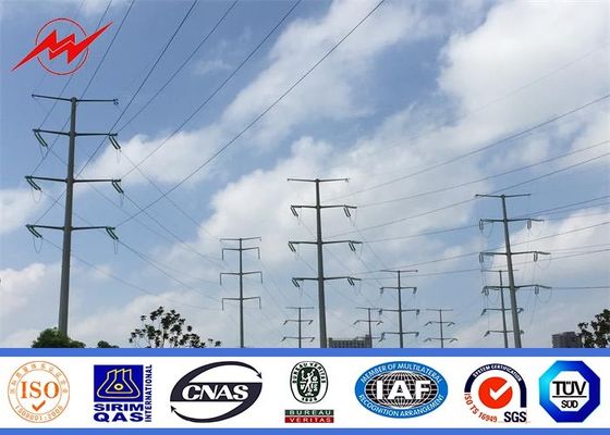 Electricity Utilities Polygonal Electrical Power Pole For 110 KV Transmission