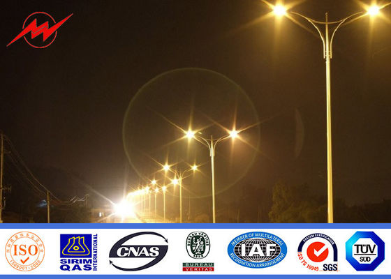 Hot dip galvanized 7m solar Street Light Poles with single arm
