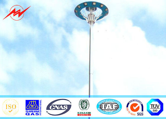 S355JR Polygonal 25m Galvanized Sports Light Poles With Electric Rasing System