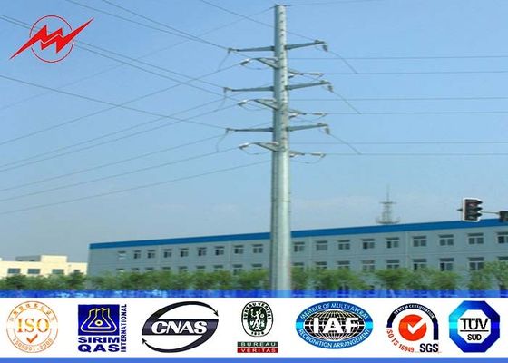 8sides 35ft 110kv Steel Utility Pole for transmission power line with single arm