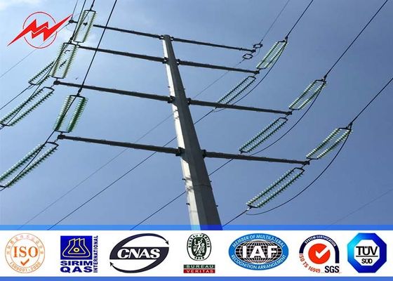 16sides 8m 5KN Steel Utility Pole for overhead transmission line power with anchor bolt