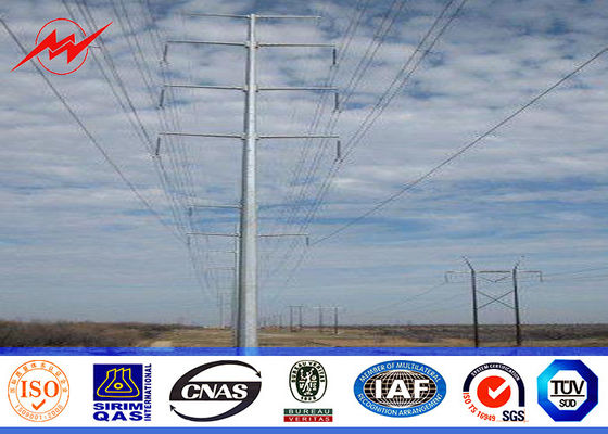 20M 16KN 4mm thikcness Steel Utility Pole for electrical power line with white powder coating