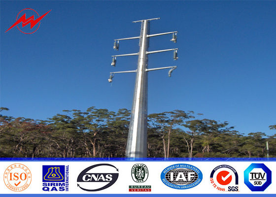 20M 16KN 4mm thikcness Steel Utility Pole for electrical power line with white powder coating