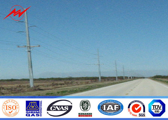 40ft 3KN 4mm Thickness Metal Utility Poles Q345 Material Galvanized Steel Pole