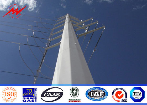 15M 2.5KN 5mm Thickness Steel Tubular Pole With Galvanized Climbing Bolt