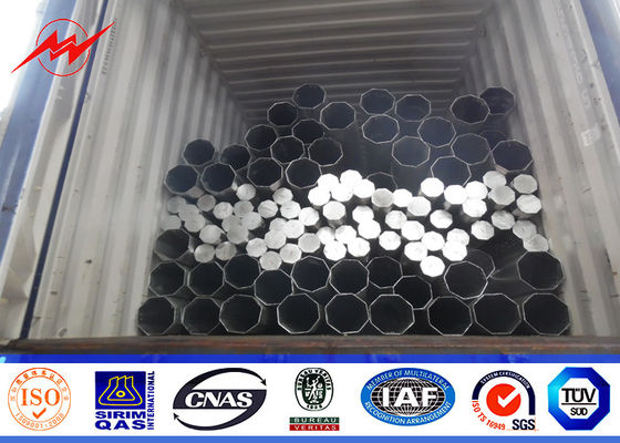 Double Cross Arm Round 69kv 10m joint type Steel Utility Pole Explosion - proof