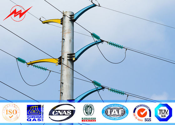 70ft 1250kg Load Steel Top Plate Welding Steel Electrical Power Pole 69kv