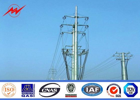 Galvanized Electric Polygona 50m Steel Transmission Poles Approved ISO9001