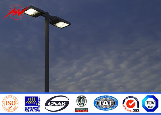 Square 6m Round Tapered LED Parking Lot Light Pole With Galvanization