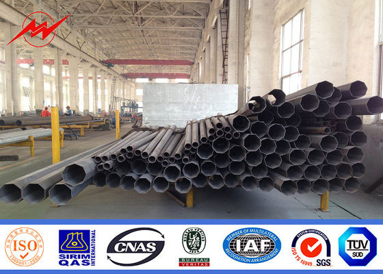 110kv Double Circuit Galvanized Steel Pole , Hot Dip Transmission Line Pole