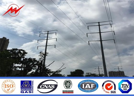 3 mm Thickness Multi - Pyramidal Galvanized Steel Pole , Electrical Power Poles