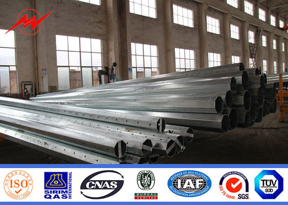 138 kv Bitumen Electrical Galvanized Steel Pole With CO2 welding / Submerged Arc Auto Welding